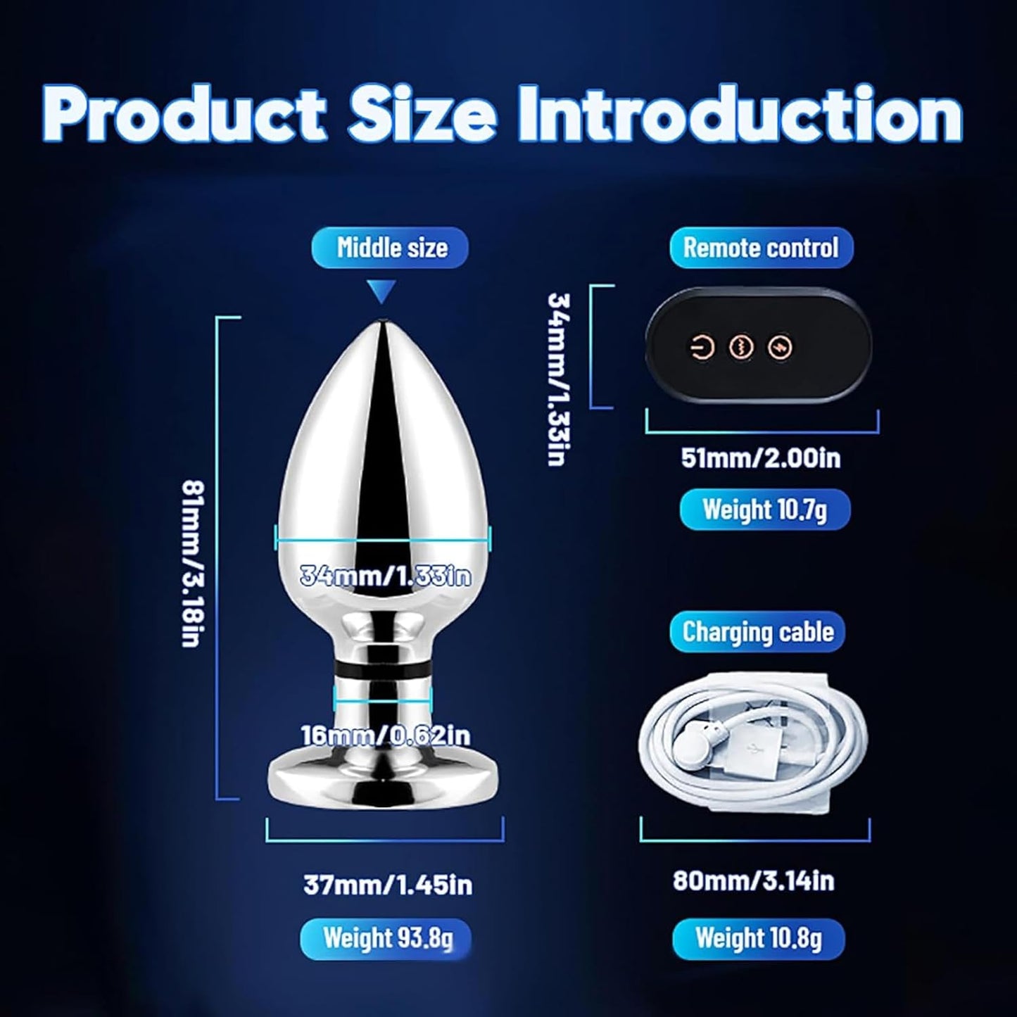 E-stim Anal Plug Prostate Massager with 6 Electric Shocks & 10 Vibration Modes