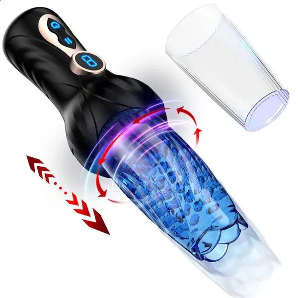 9-Frequency Telescopic Rotating Exercise Vibrator Masturbation Device