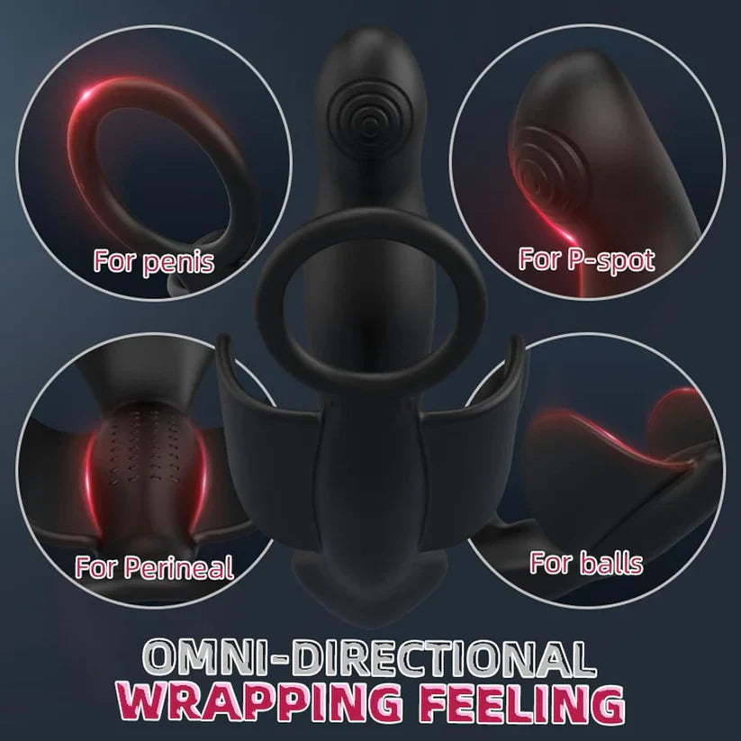 42℃ Heating Prostate Massager Anal Vibrator Penis Ring with 10 Vibration Modes