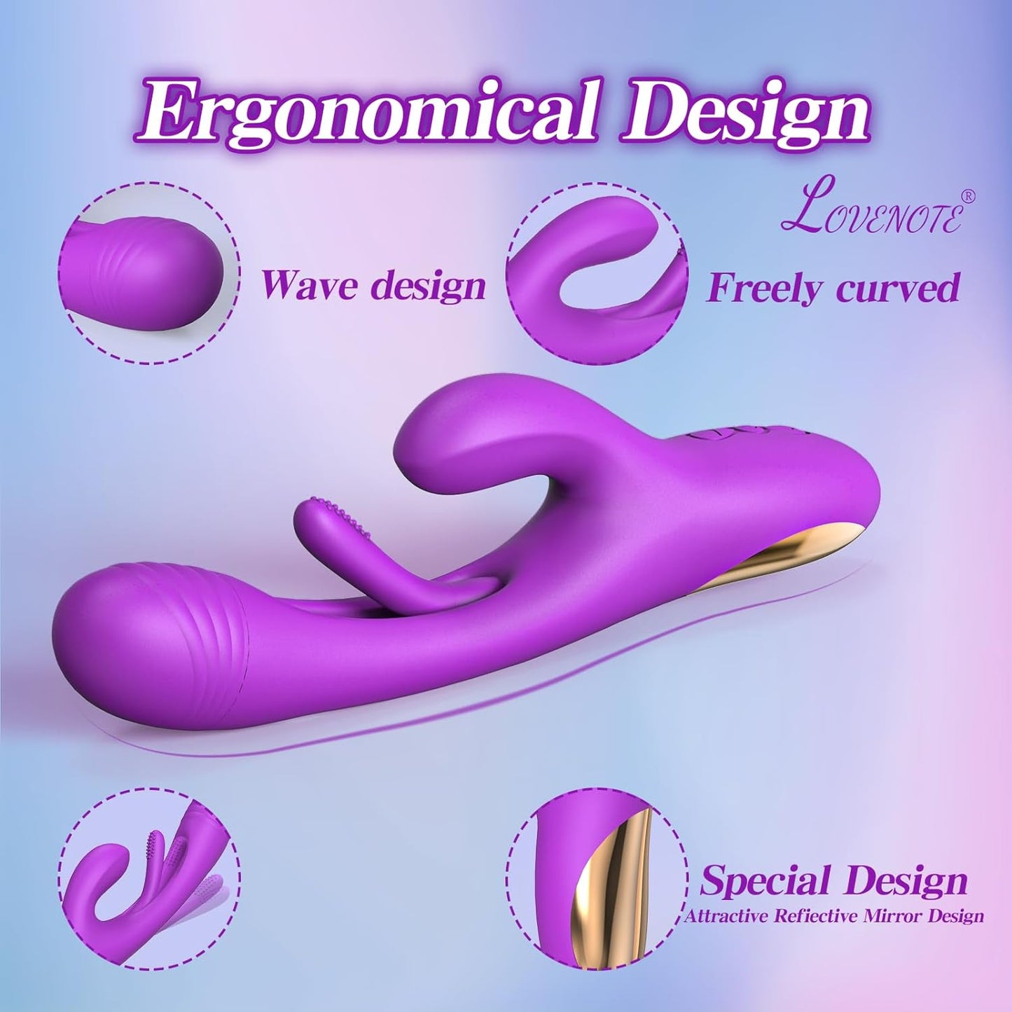 Masseur vibrateur lapin G Spot 3 en 1 avec 14 vibrations et 7 battements de léchage de langue
