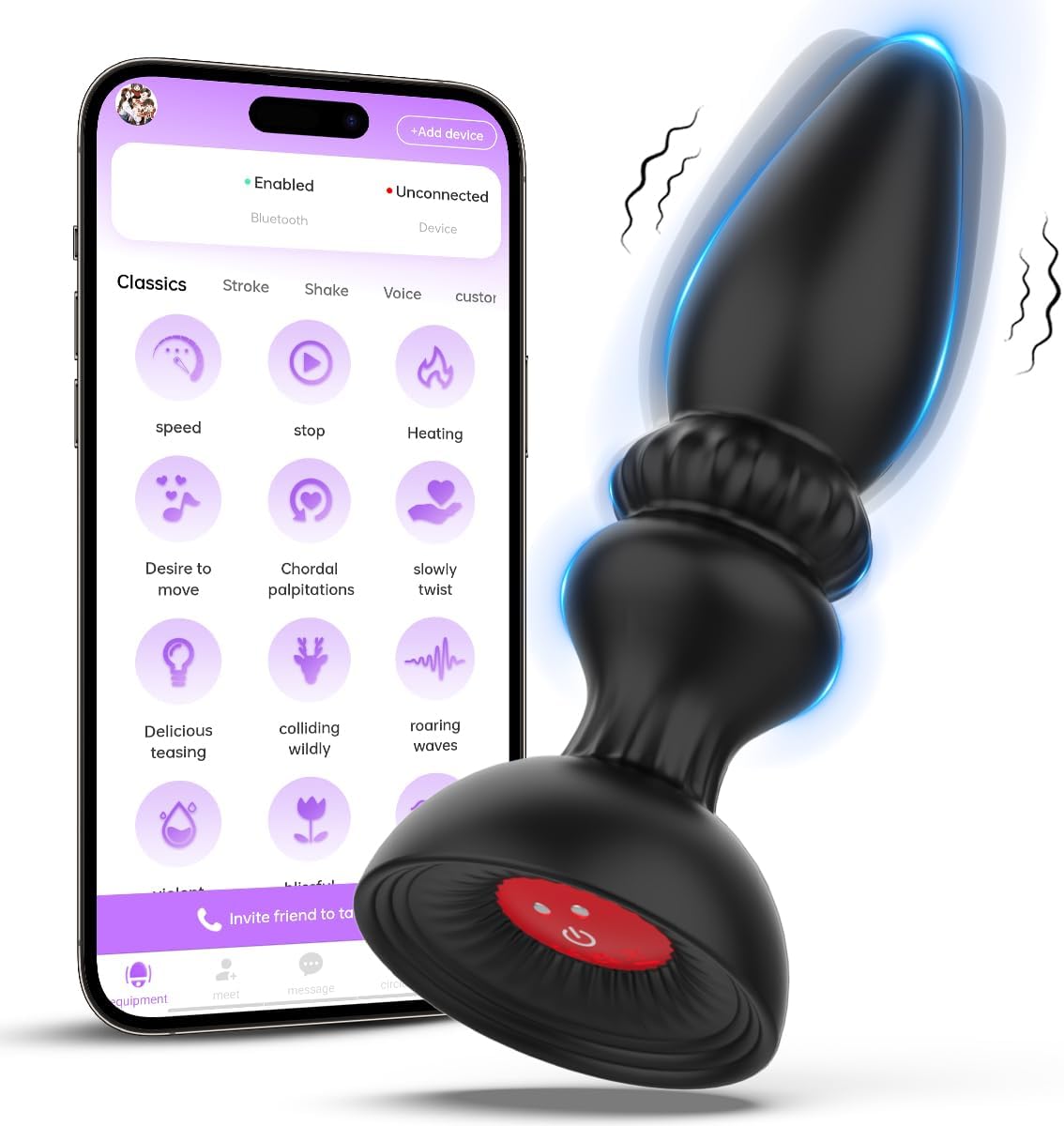 Smart Anal Plug Vibrator Butt Plug Prostate Massager with 10 Vibrators Modes