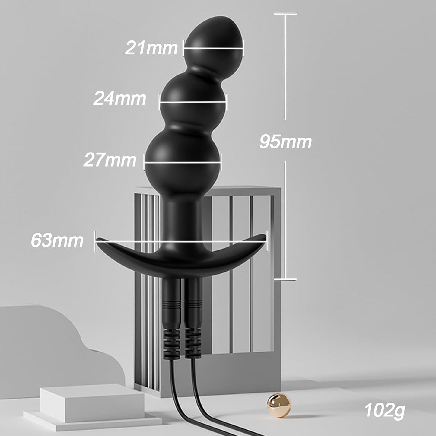 Electric Shock Anal Plug Anal Beads SM with Vibration with 8 Electric Shock Modes