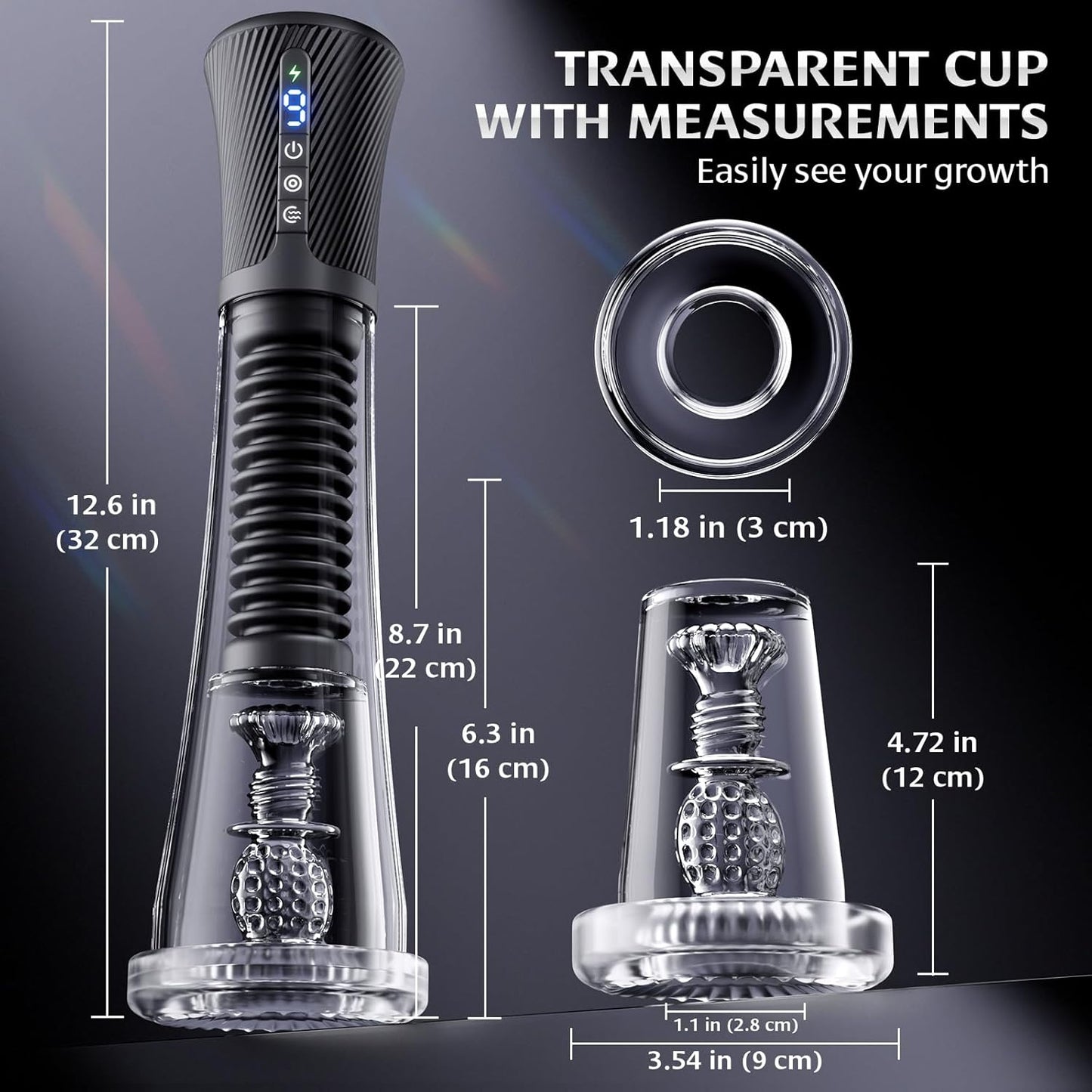 Automatic Masturbator Penis Pump Enlarger with 9 Vibrations & 5 Auto-suction Modes