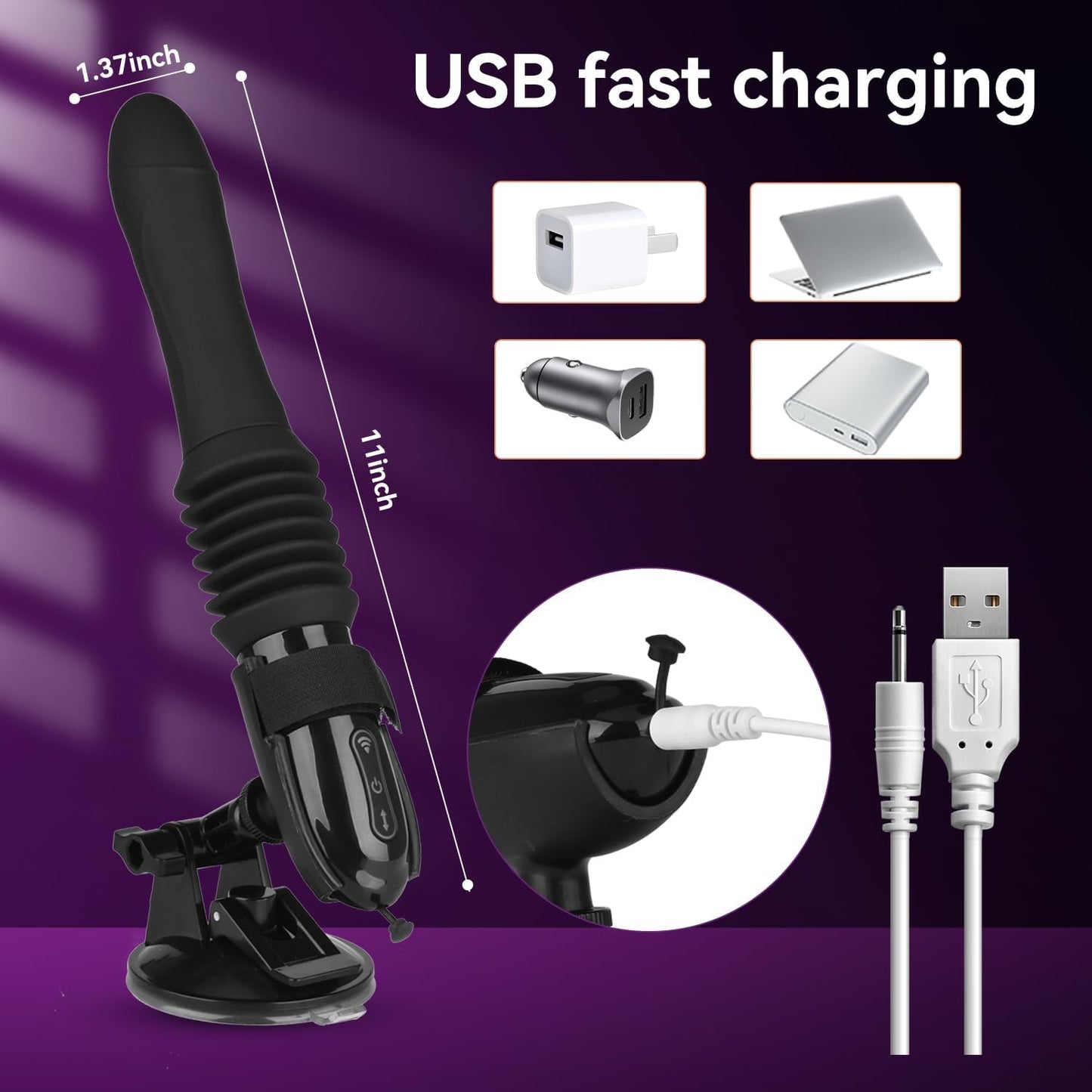 Automatic Thrusting Sex Machine Realistic Dildo with 10 Vibrations & Thrusting Modes