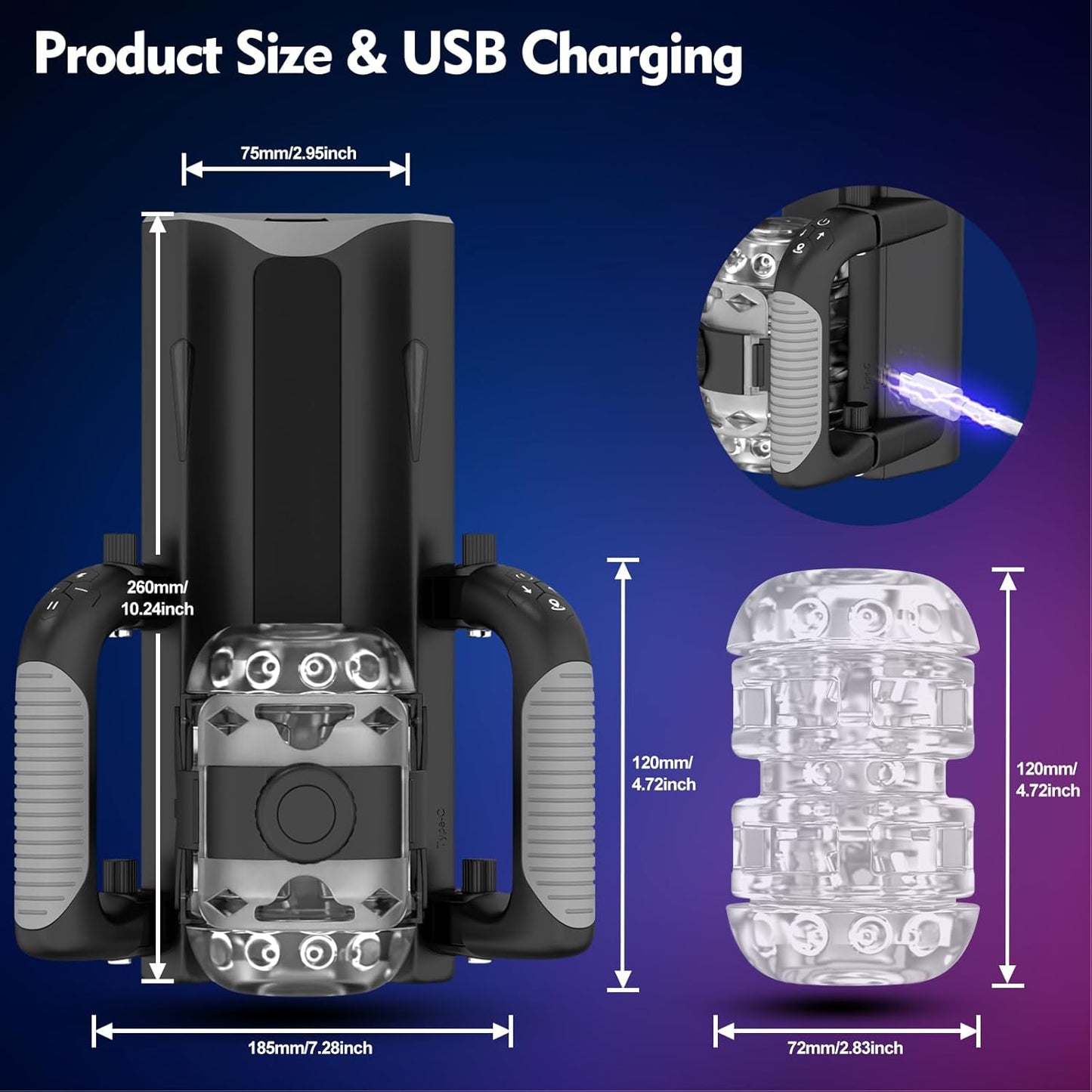 Automatic Masturbator Blowjob Machine with 10 Thrusting Modes & 6 Fix-Point Stimulation