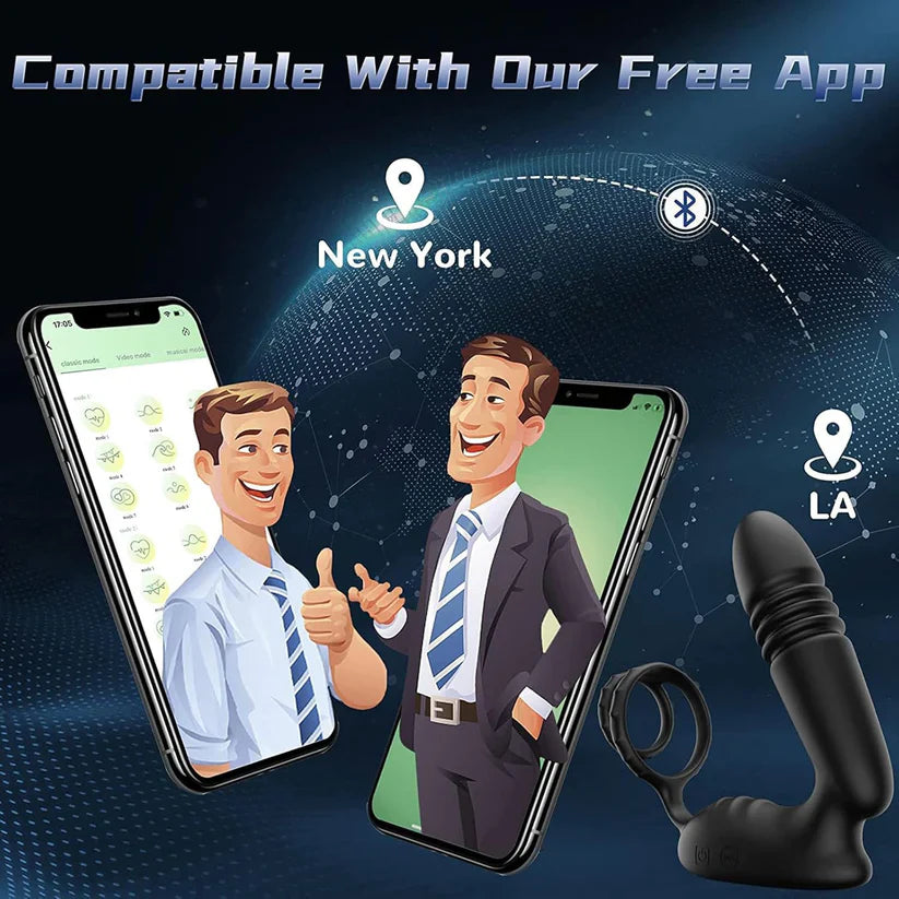 3 IN 1 Anal Vibrator Prostate Stimulator Massager with 9 Telescopic & 9 Vibration Modes