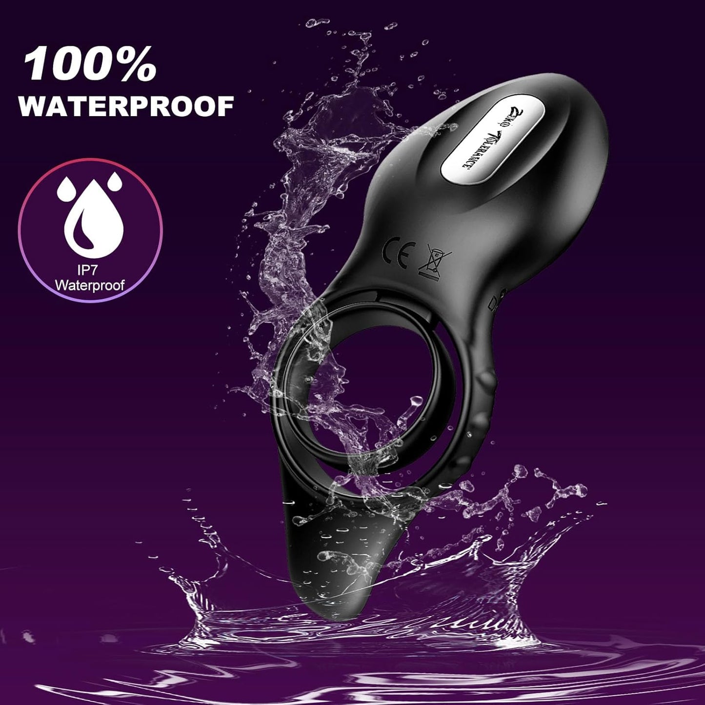 Testicle Penis Ring Vibrator Glans Massager with 9 Vibrations Modes