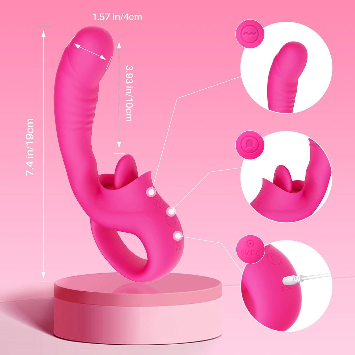 10 modes de léchage et de vibration Vibromasseur point G pour léchage clitoridien