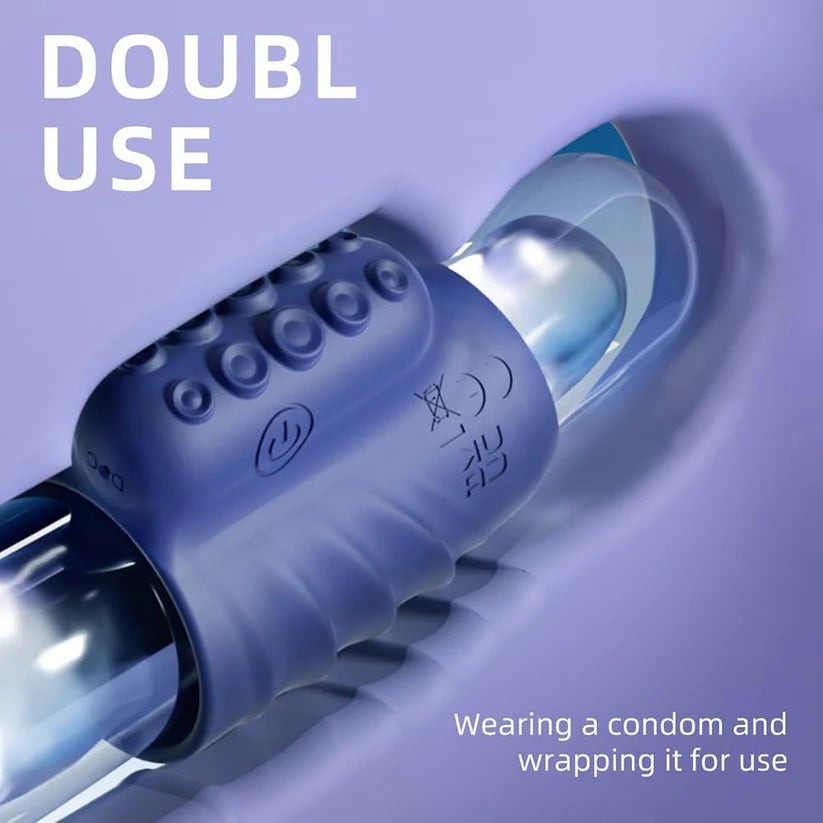 Penis Trainer Vibrator Cock Ring Sleeve Stimulator with 10 Vibration Modes