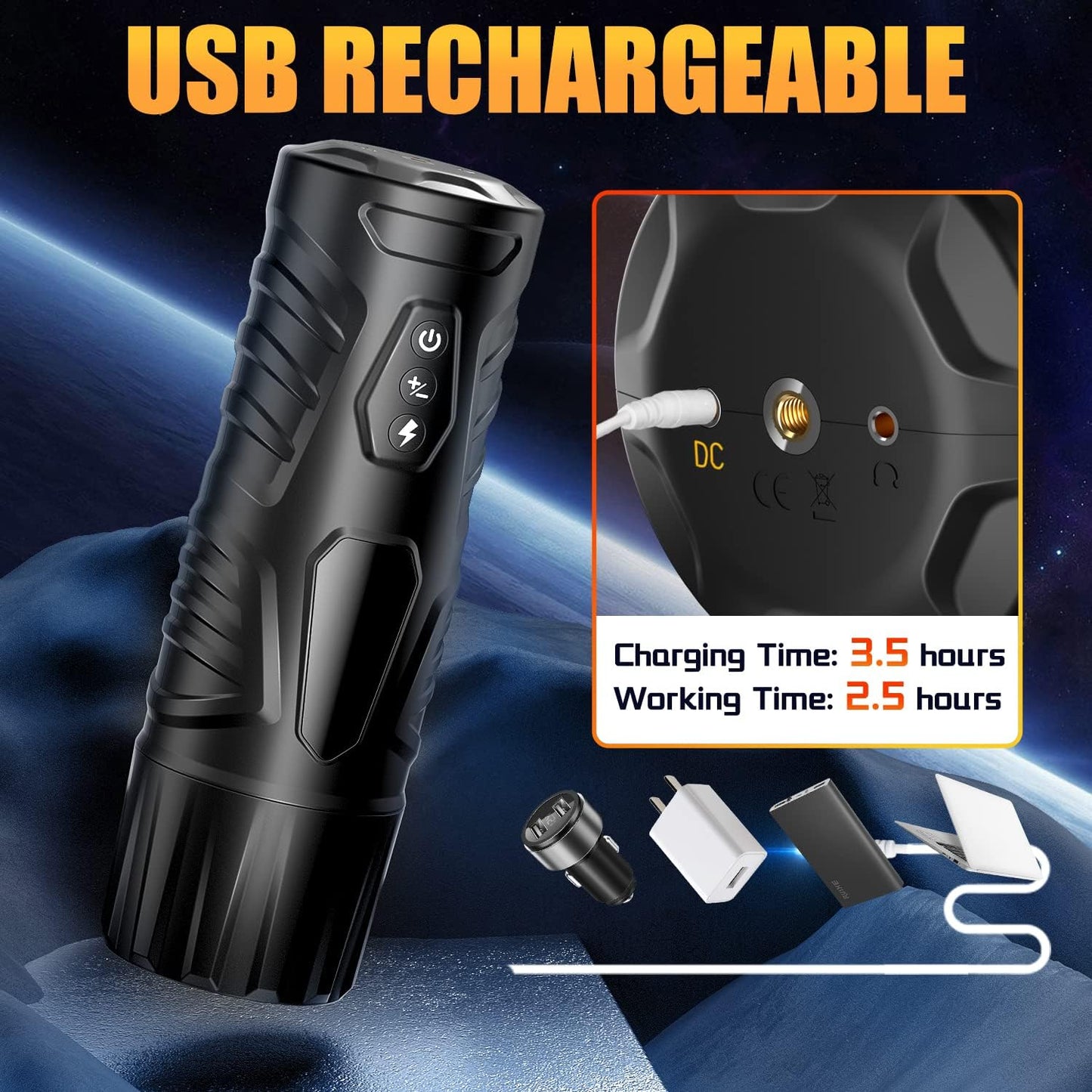 Tasse de masturbateur automatique à rotation à 360° avec 7 modes de rotation de poussée
