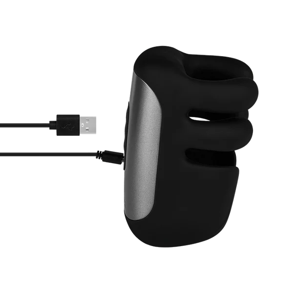 Electric Penis Trainer Glans Vibrator with 10 Finger Massage & Tapping & Vibrating