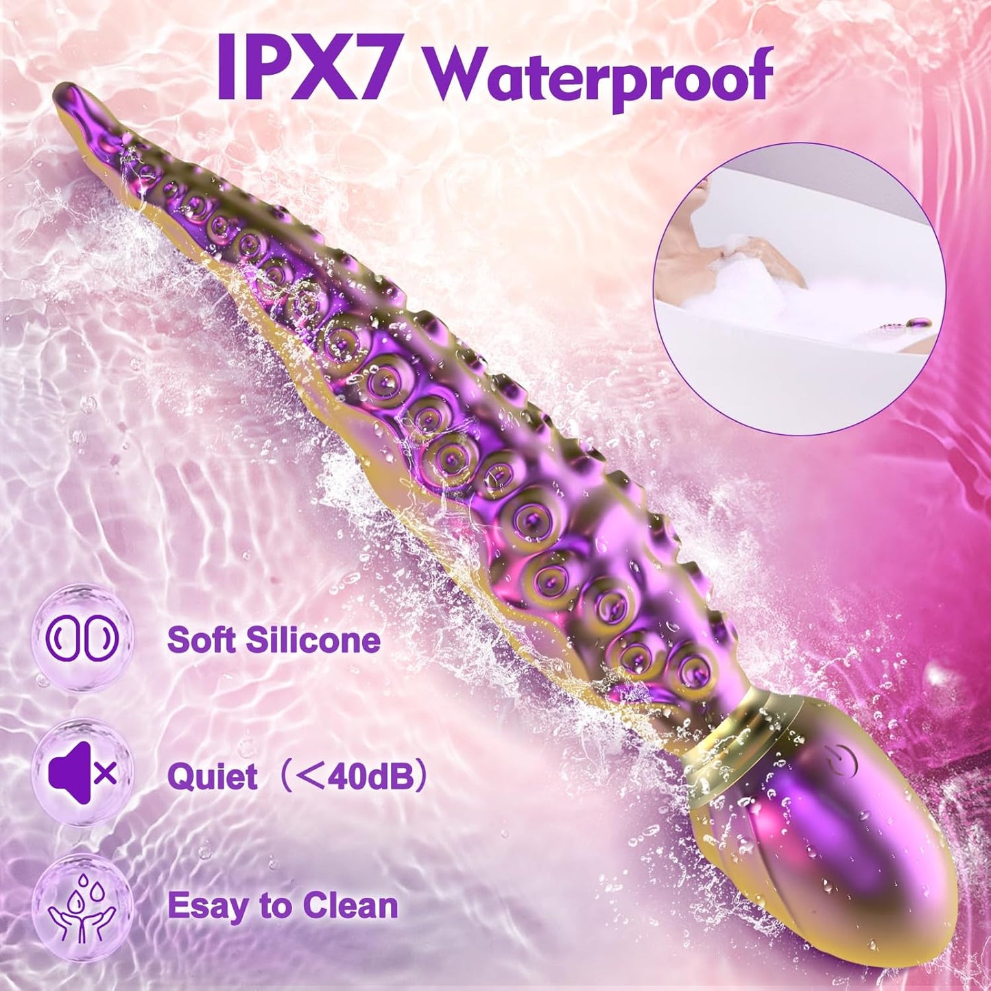 Realistic Tentacle Monster Dildo Anal Vibrator with 10 Vibrating Modes