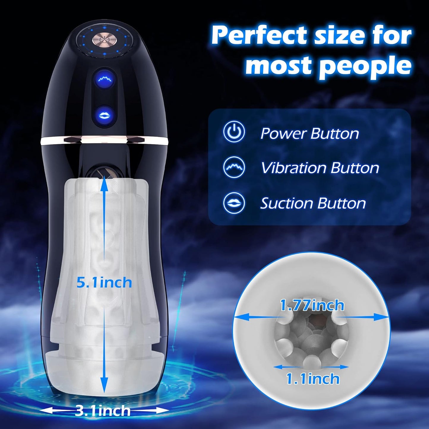 Automatic Masturbator Deep Massager Penis Stroker with 10 Vibrating & 5 Thrusting