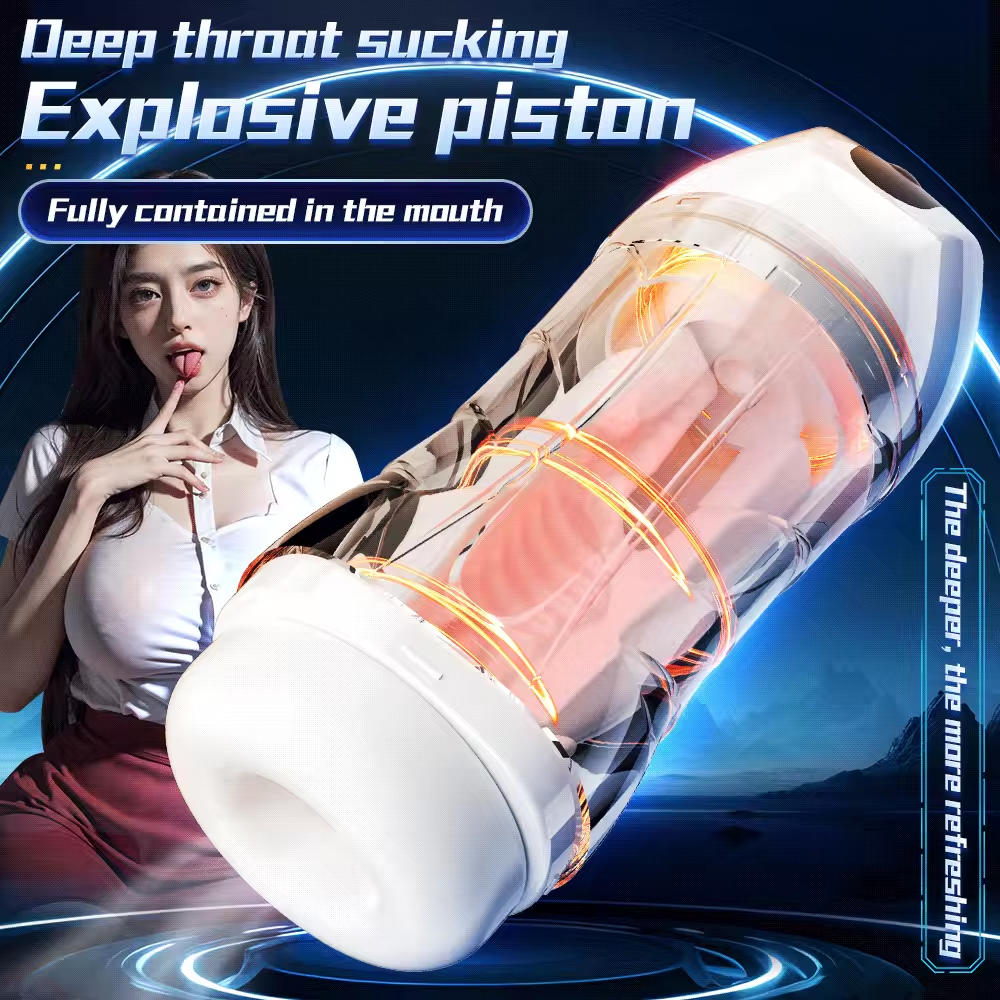 Automatic Masturbator Stroker Blowjob Machine with 5 Suction & 10 Vibration Modes