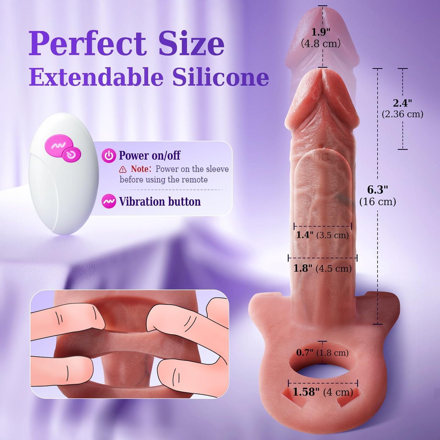 Strap-On 5 in 1 Penis Sleeve Penis Trainer Vibrator with Multiple Modes & App Integration