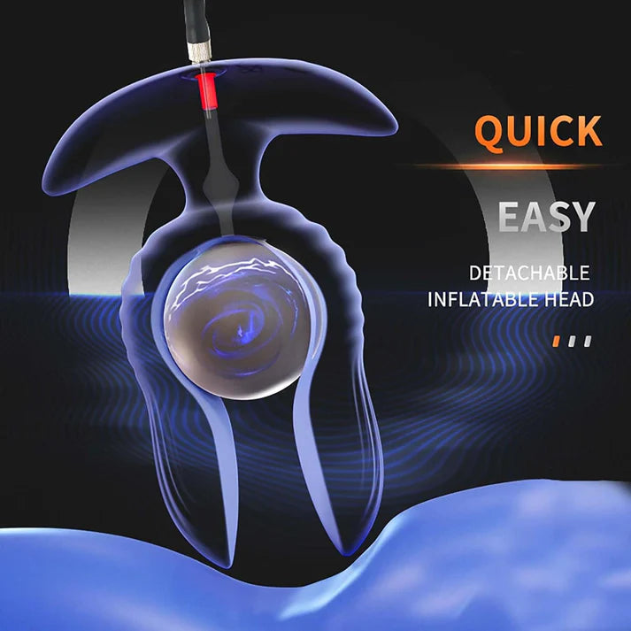 Inflatable Anal Plug Prostate Massager with 10 Vibration Modes