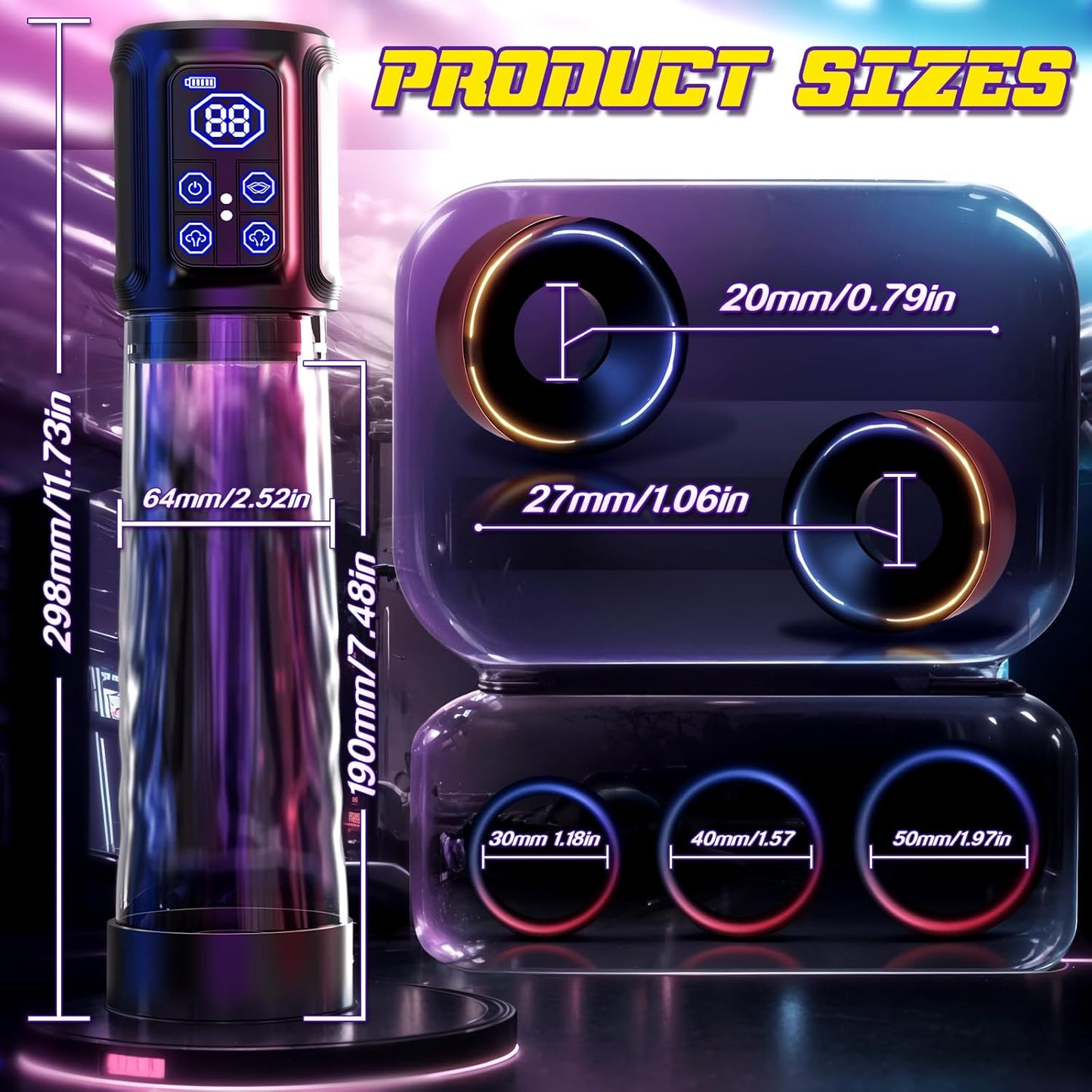 4*3 Suction Pressure Modes Electric Vacuum Pump Penis Pump Masturbator