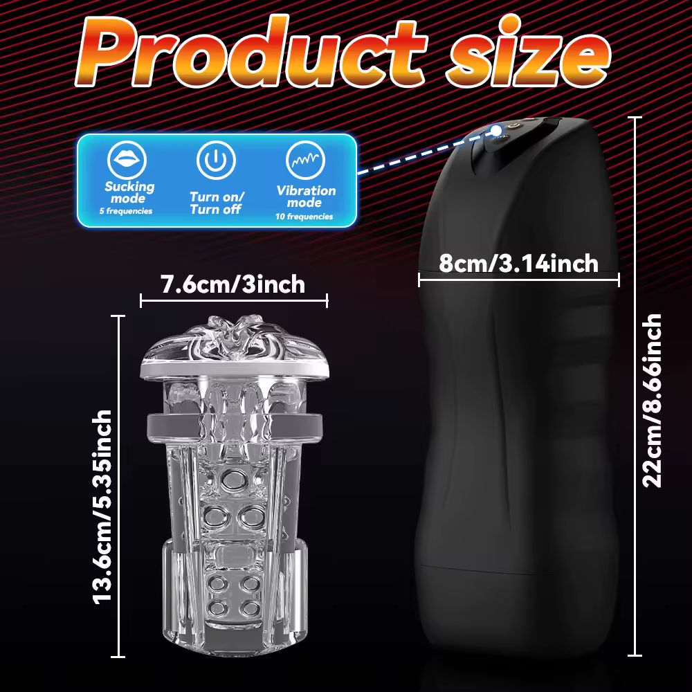 Automatic Mastubator Blowjob Equipment Machine with 10 Vibrating & 5 Sucking Modes