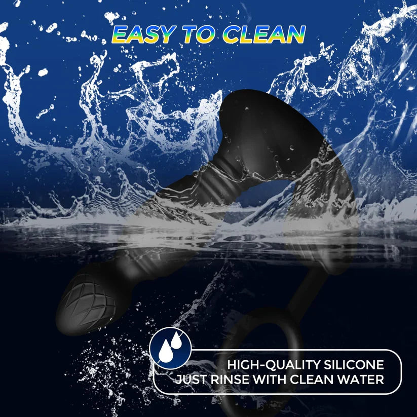 Anal Plug Vibrator Prostate Massager with 9 Thrust Modes & 3 Powerful Motors