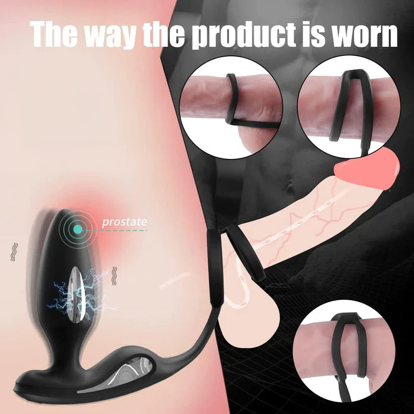 E-stim Anal Butt Vibrator Prostate Massager with 9 Vibration & 5 Elektro Shock Modes