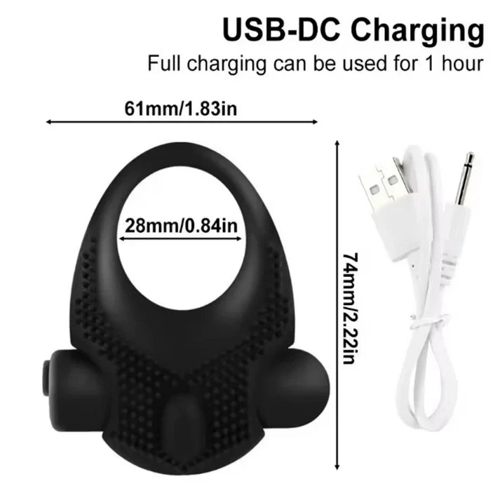 2 IN 1 Penis Ring Vibrator Ejaculation delay with 10 Vibration Modes