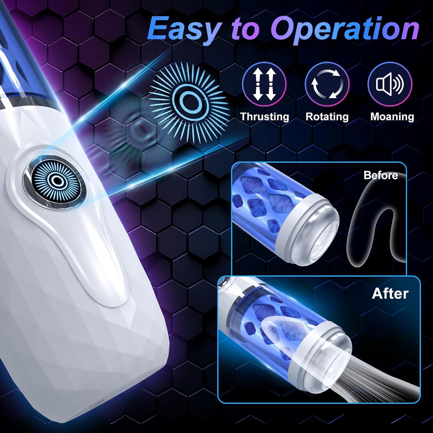 Masturbateur masculin automatique multifonction avec 7 modes de poussée et de rotation