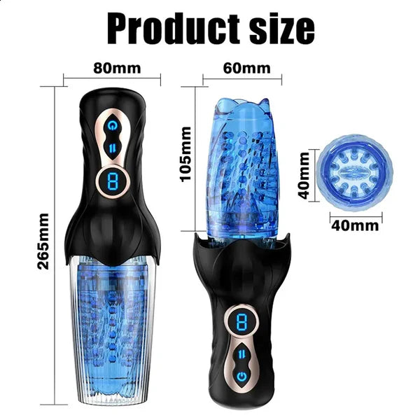 9-Frequency Telescopic Rotating Exercise Vibrator Masturbation Device