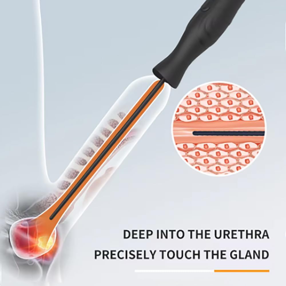 2 in 1 Urethra Vibrator Men Prostate Stimulator Masturbator with 10 Vibration Modes