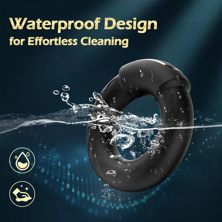 APP Control Heating Penis Ring Glans Trainer Massager with 10 Intense Vibrations