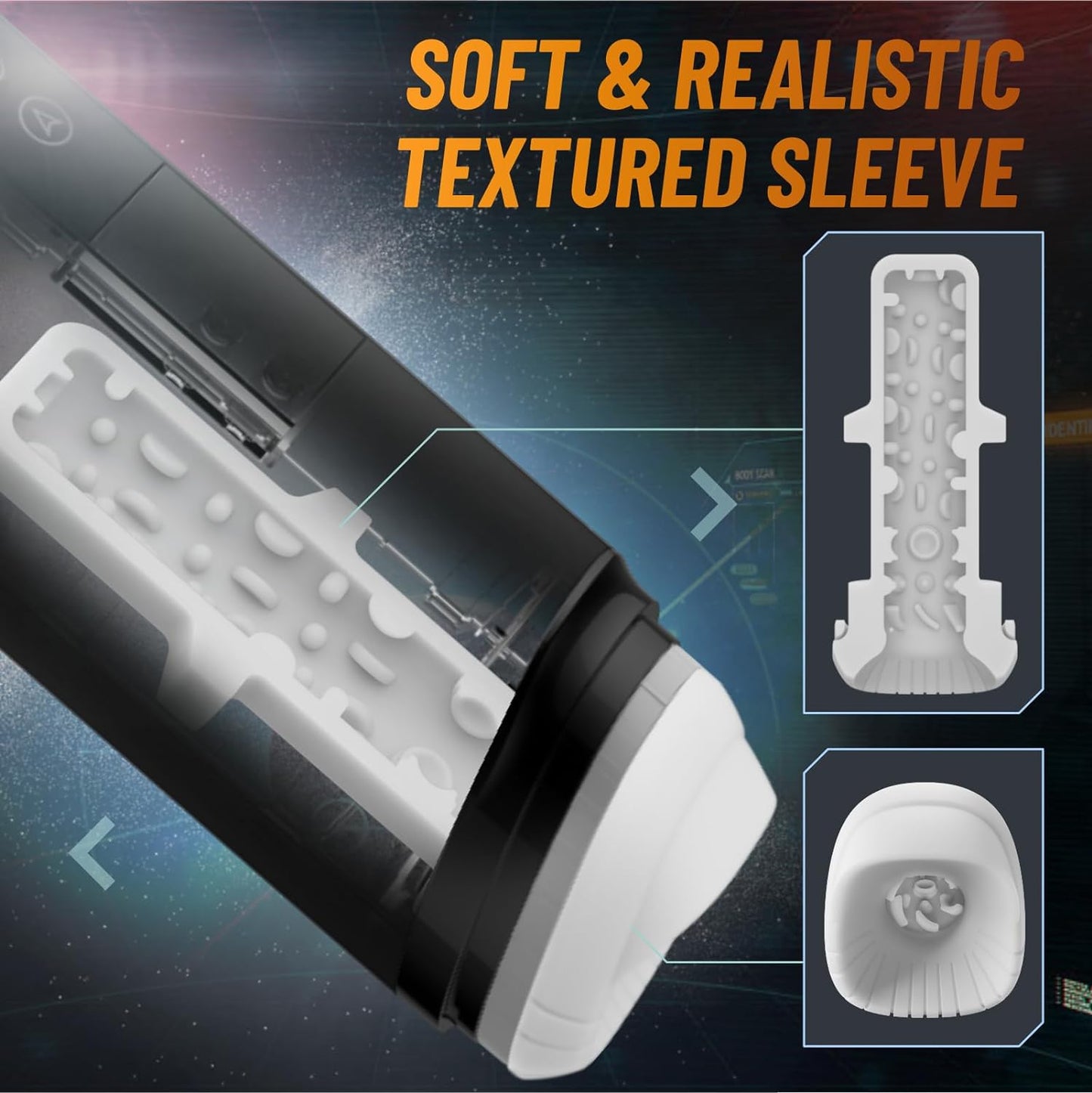 Masturbateur automatique de machine de jeu de sexe avec 6 vibrations scrotales poussant le chauffage