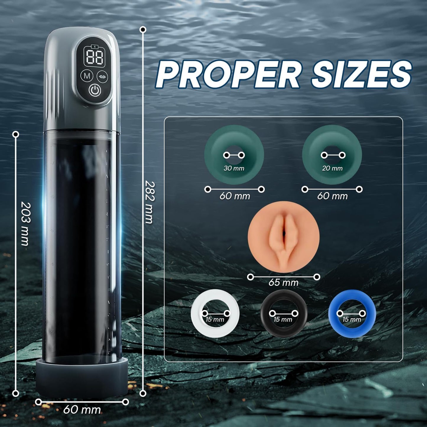 4 IN 1 Air Water Extender Electric Penis Pump with 4 Training Pressure & 5 Suction Modes