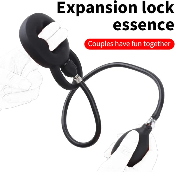 Inflatable Penis Trainer Cock Rings Exerciser Masturbator with Adjustable Pump