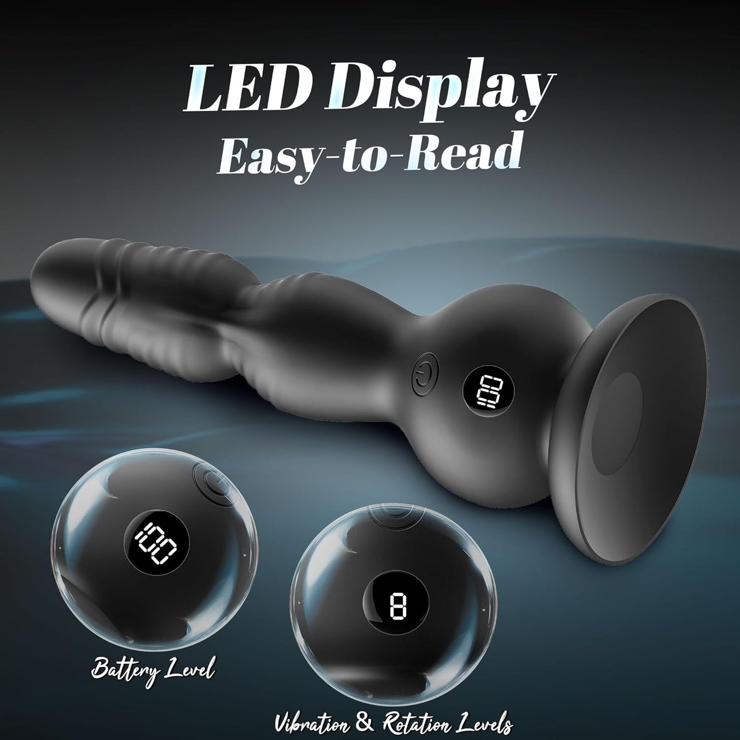 360°Rotation Anal Vibrators Prostate Massager with 10 Rotating & Vibrating Modes