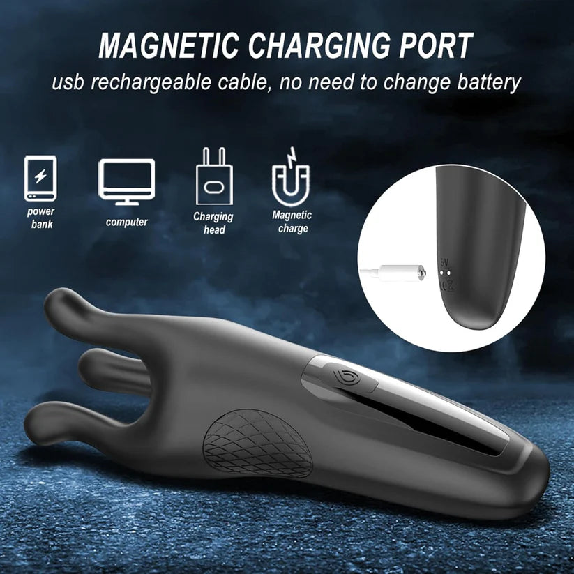 3 IN 1 Penis Trainer Glans Stimulator Massager Masturbator with 9 Modes