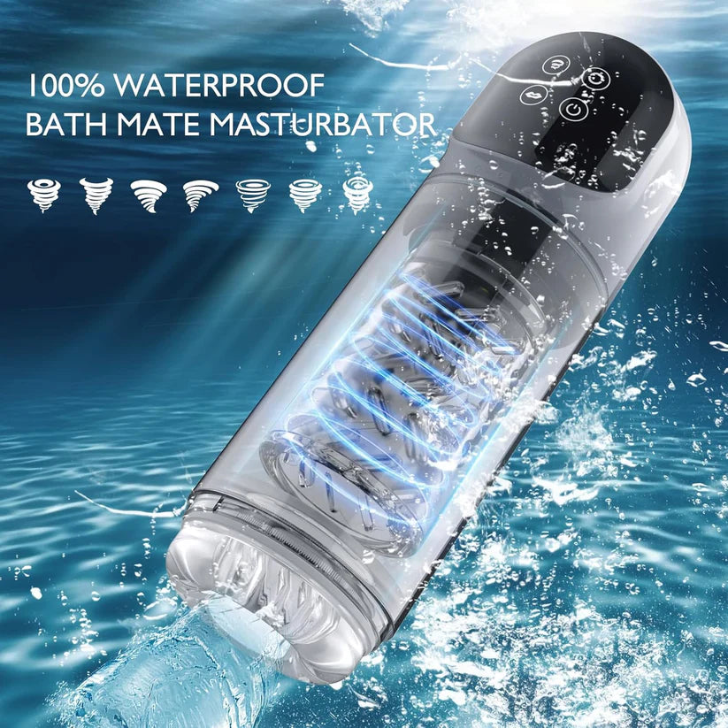 3 IN 1 Automatic Masturbator Penis Pump with 4 Pump & 7 Sucking 7 Rotating 7 Licking