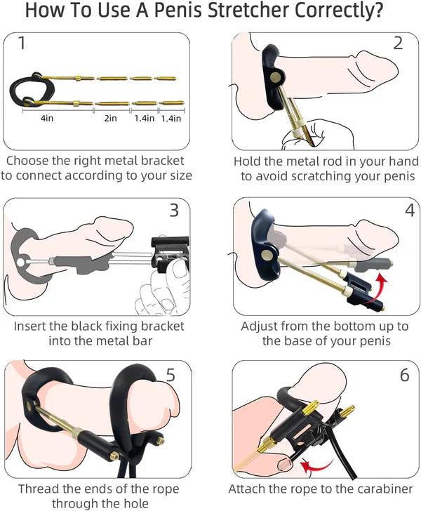 Adjustable Penis Training Enlarger Device Masturbator Stretcher Expander Set