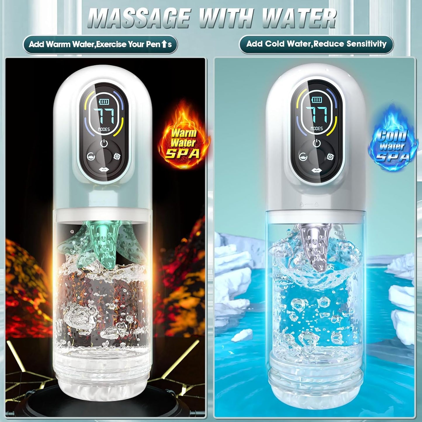 6 IN 1 Automatic Masturbator Penis Pump with 7 Sucking & Vibrating & Thrusting & Rotating & Licking