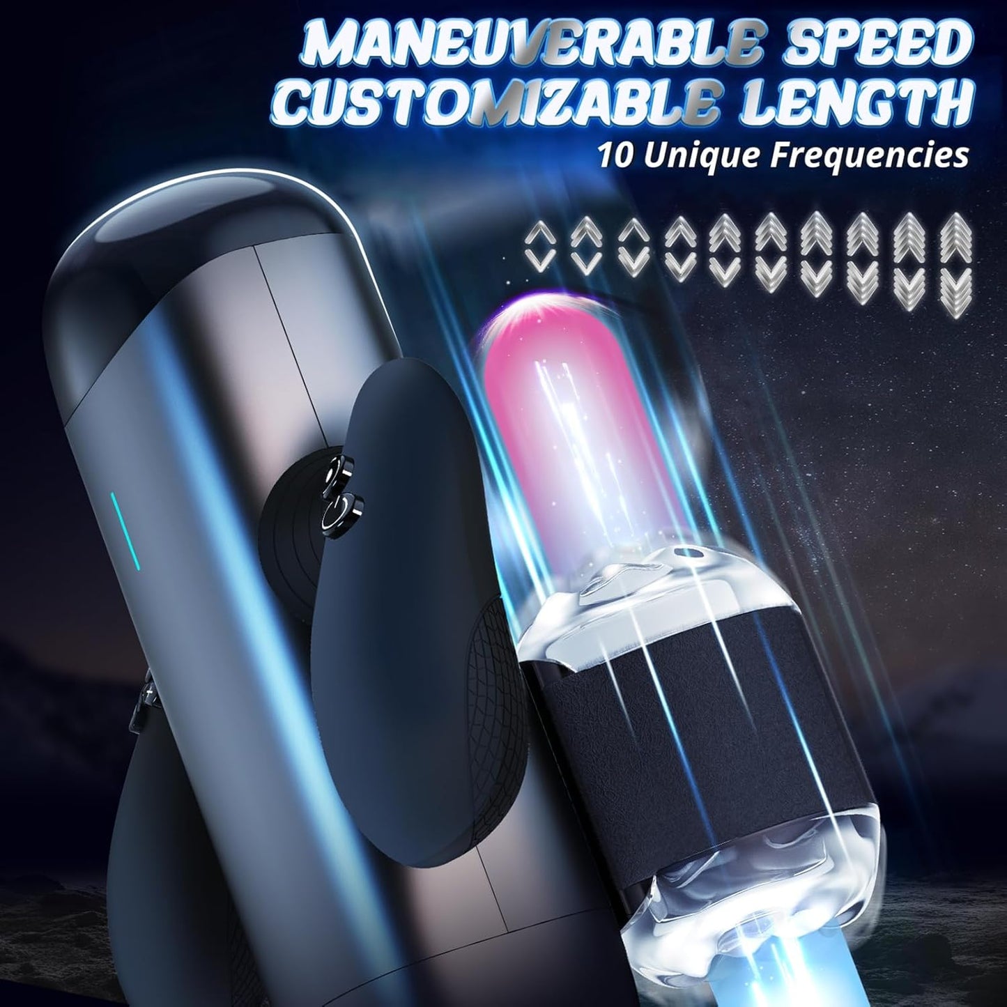 Automatic Masturbator Penis Trainer Stroker with 10 Thrusting & 10 Speeds & 10 Distances