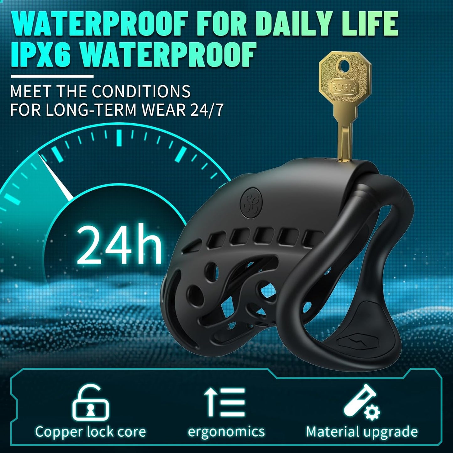 2 IN 1 Electric Shock Chastity Cage Device with 9 Frequency