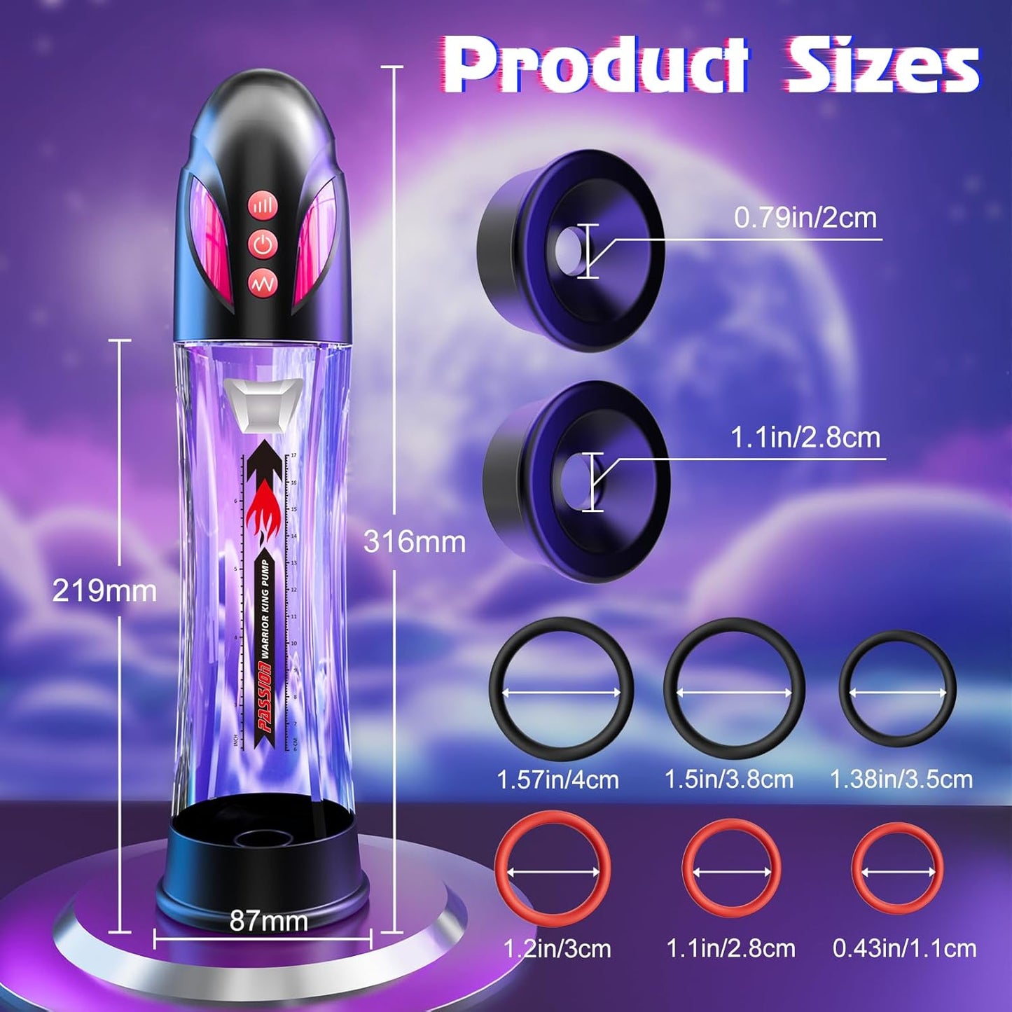 2 in 1 Electric Penis Pump Enlarger with 4 Sucking Modes & 4 Training Modes