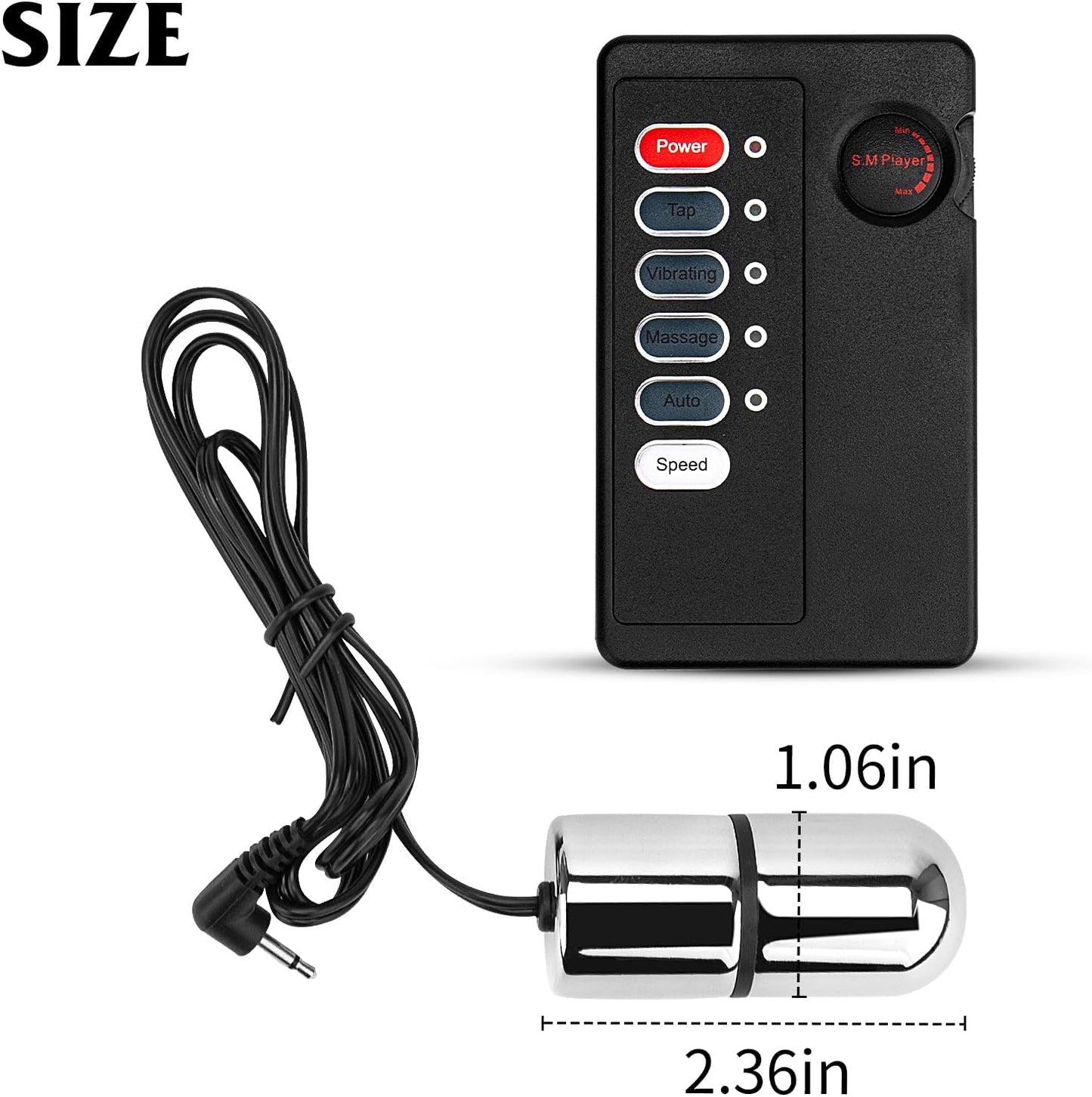 E-Stim Small Metal Anal Butt Plug Prostate Massager with 5 Pulsation Modes