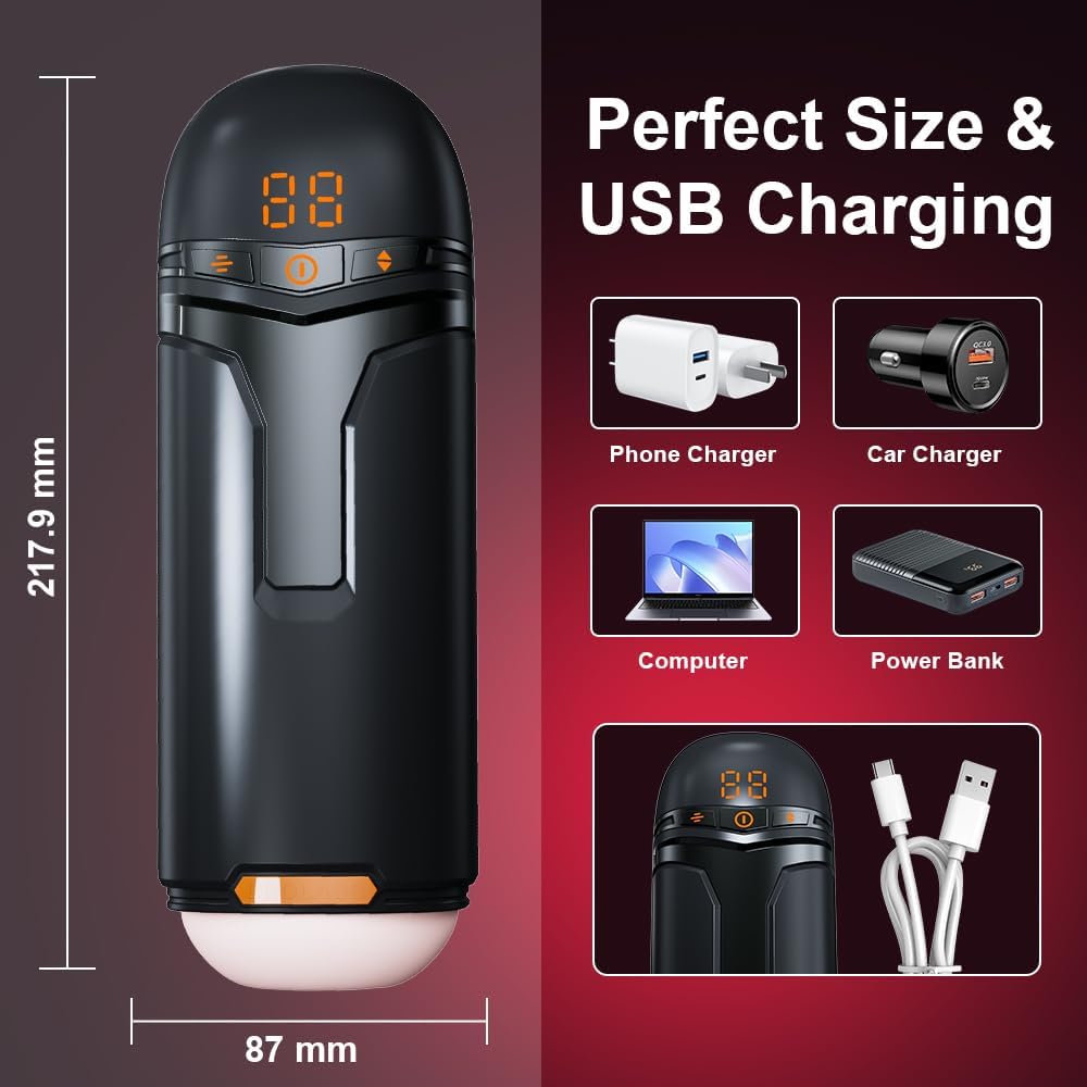 Electric Masturbator Vacuum Pump with 10 Thrusting & Rotating & Vibrating & Sucking