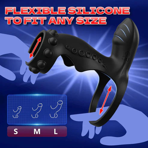 360° Raised Grains Penis Ring Trainer Masturbator with 9 Vibrating Modes