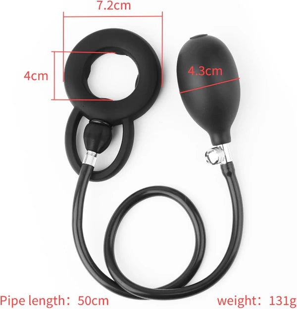 Inflatable Penis Trainer Cock Rings Exerciser Masturbator with Adjustable Pump