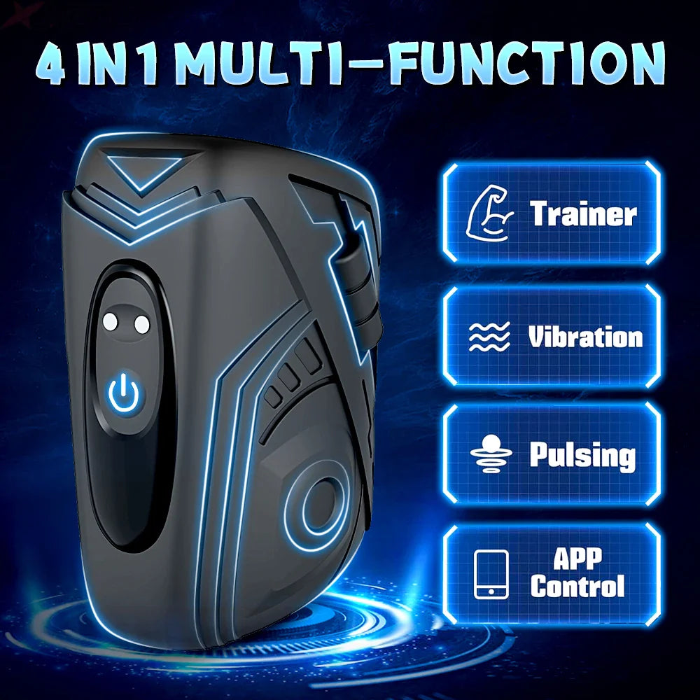 Electric Penis Trainer Glans Stimulator Masturbator with 9 Vibration Modes