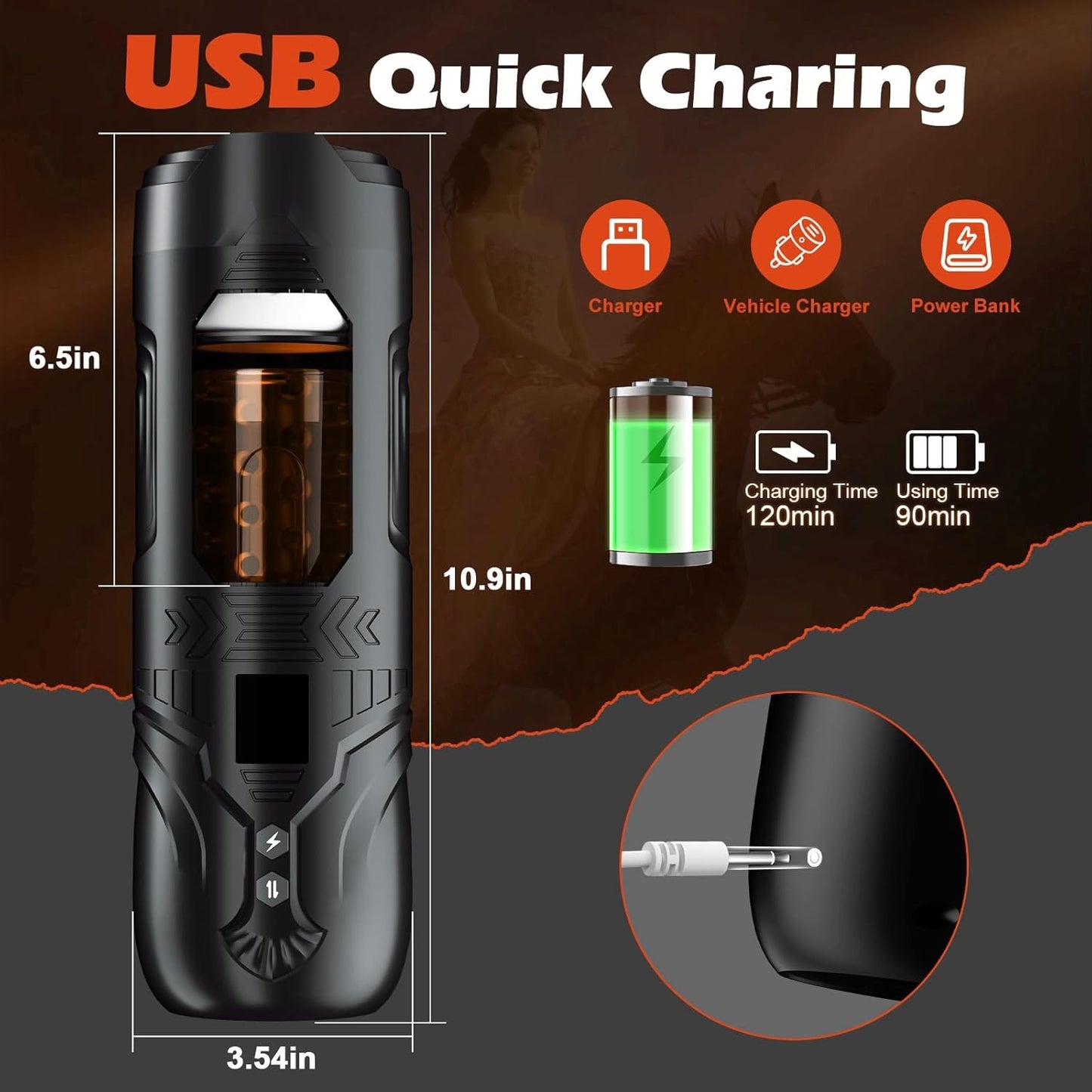 3 IN 1 Automatic Masturbator Sex Machine with 7 Thrusting & Rotating Vibrating Modes