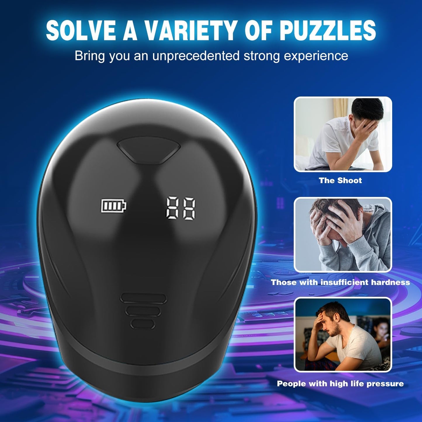 360° Wrapping Glans Blowjob Trainer Penis Vibrator Masturbator with 10 Vibrating Modes