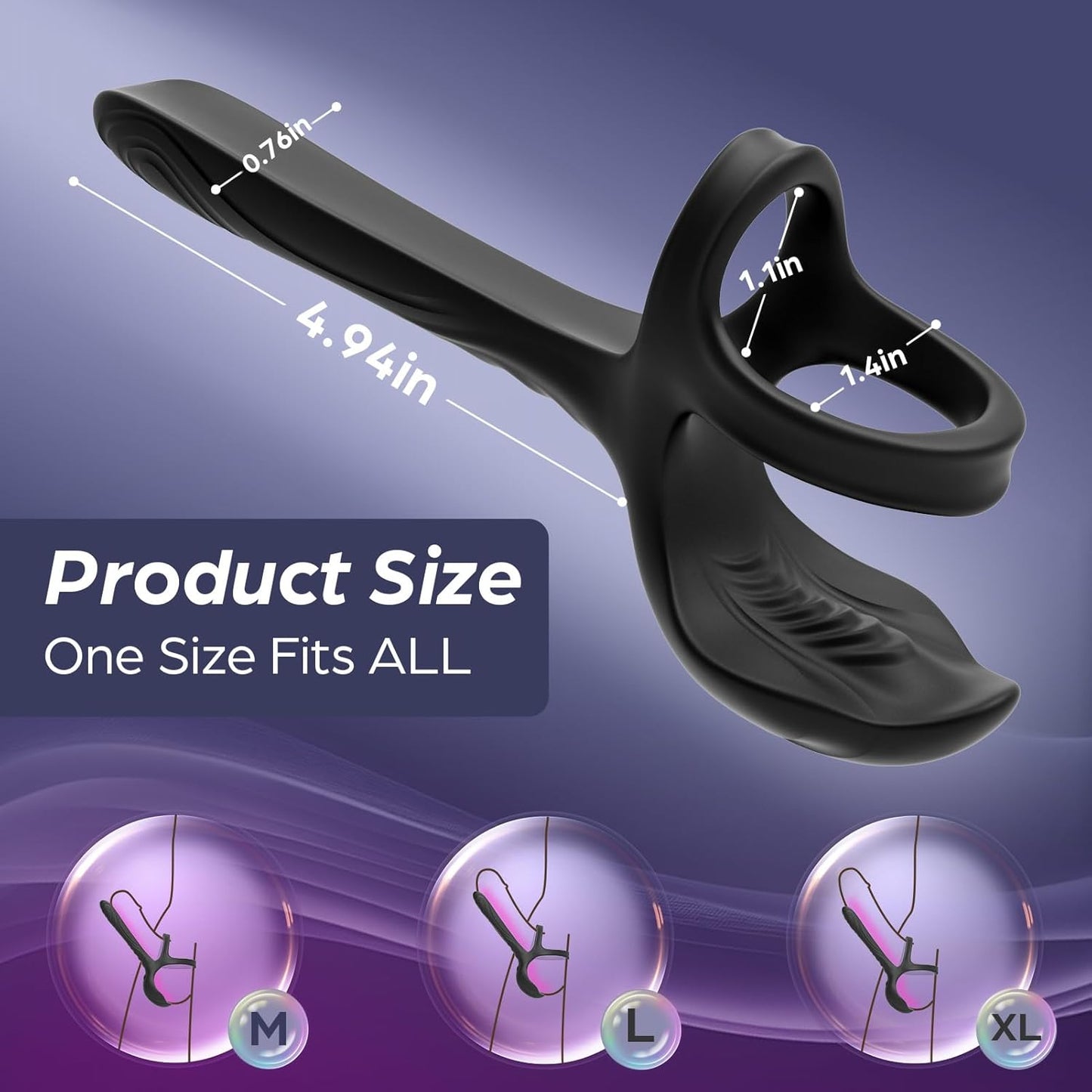 Testicles Vaginal Stimulator Cock Ring Penis Trainer Vibrator with 10 Modes
