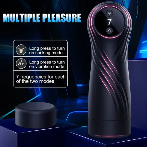 Automatic Masturbator Penis Stimulator Stroker with 7 Suction & Vibration Modes