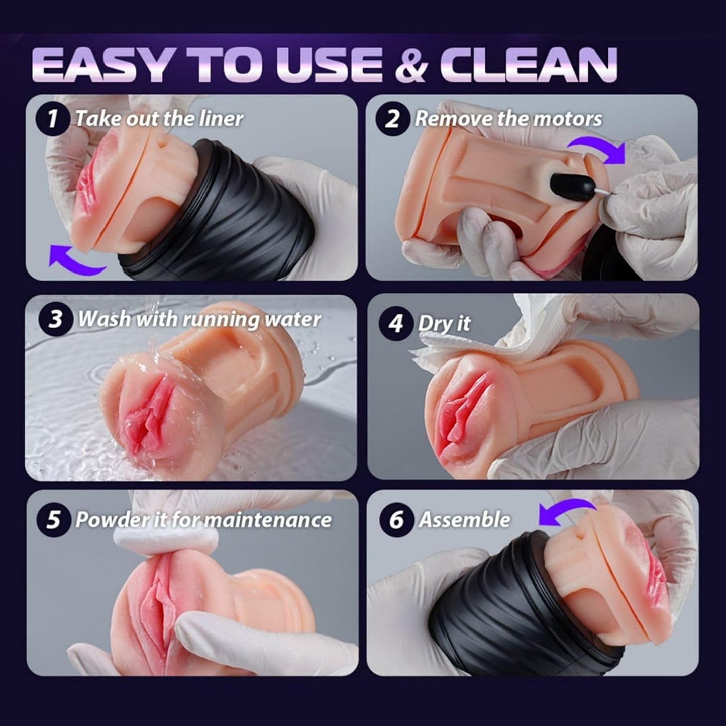 2 IN 1 Electric Realistic Mastuabor Penis Trainer Massager with 10 Vibration Modes